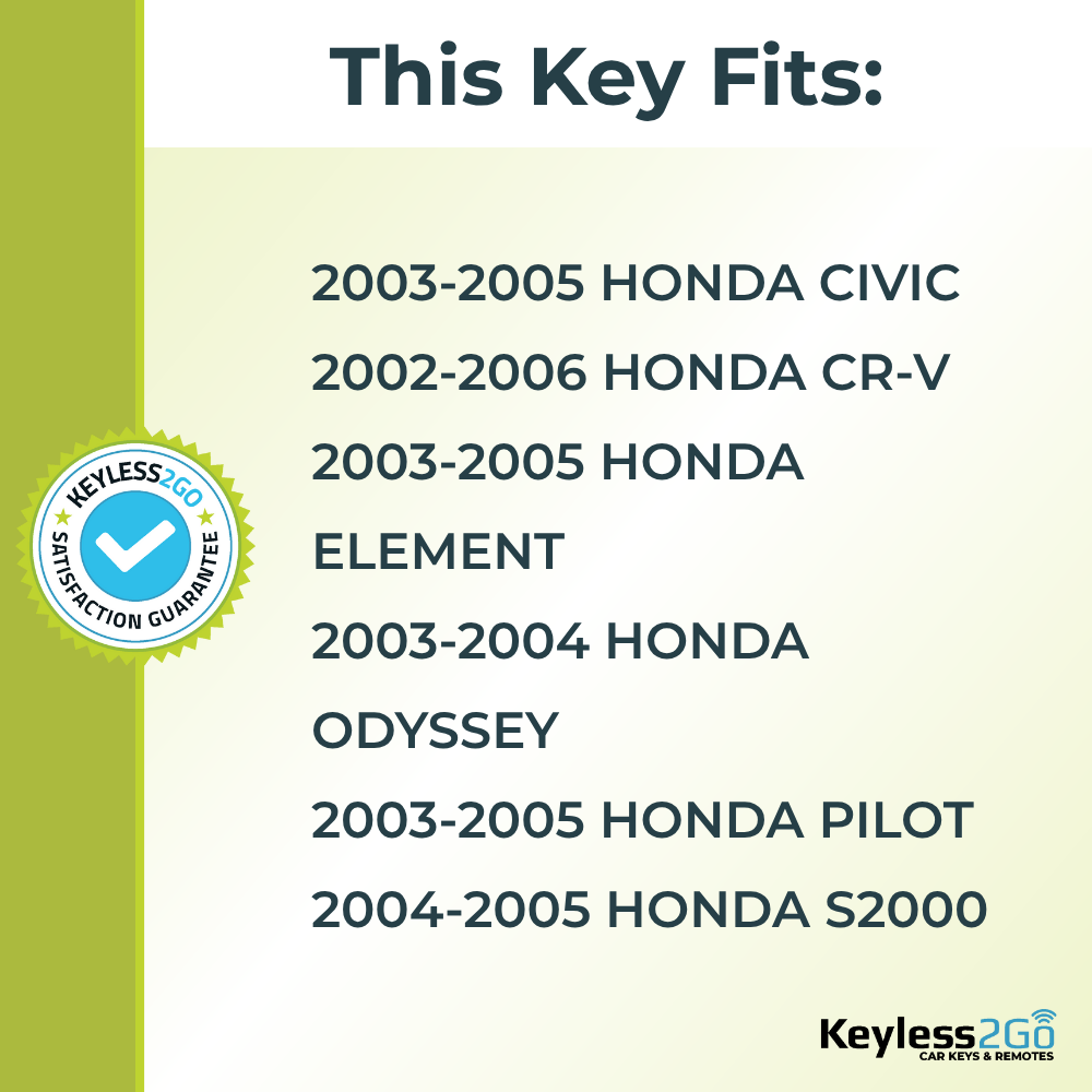 Keyless2Go HO01-PT Transponder Key, Megamos ID 13