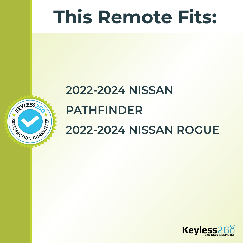 Keyless2Go 2022 - 2024 Nissan Pathfinder, Rogue 5-Button Replacement Smart Keyless Entry Remote Proximity Key Fob