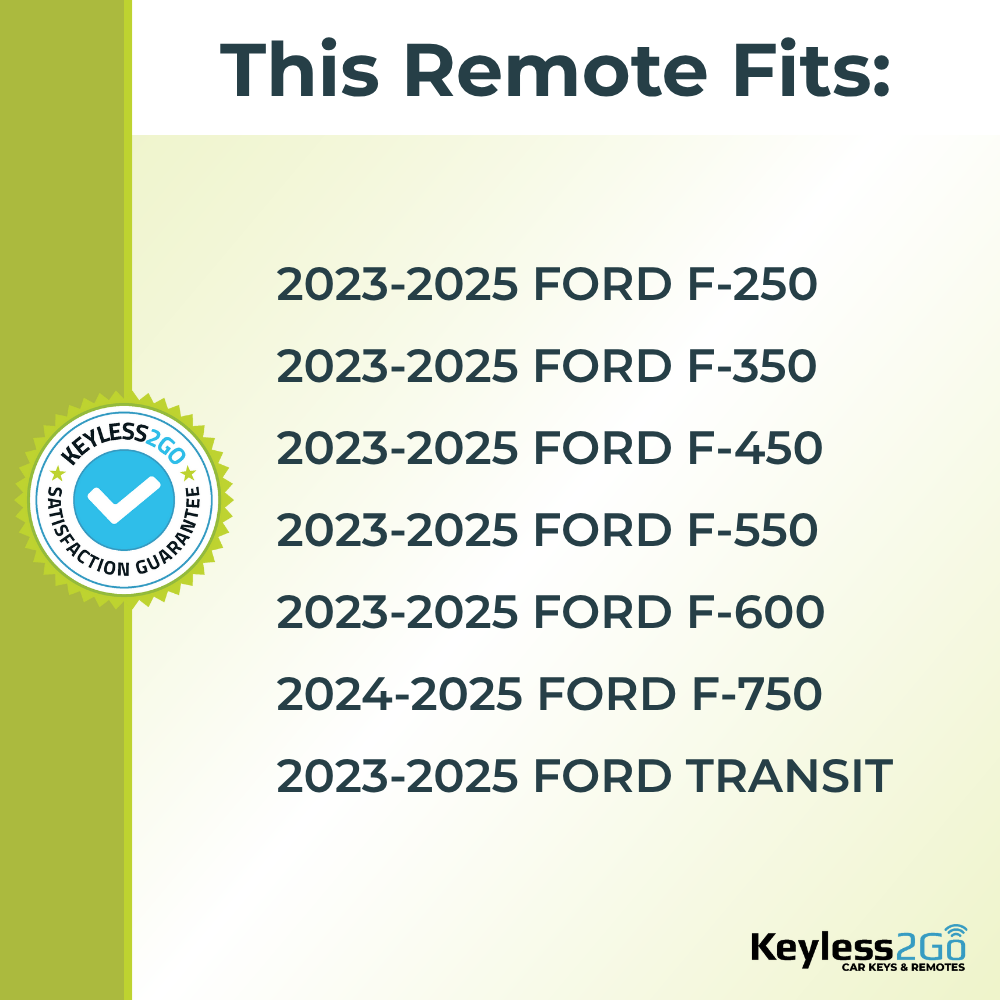 2023, 2024, 2025 Ford F-Series 3-Button Replacement Smart Remote Proximity Key Fob by Keyless2Go