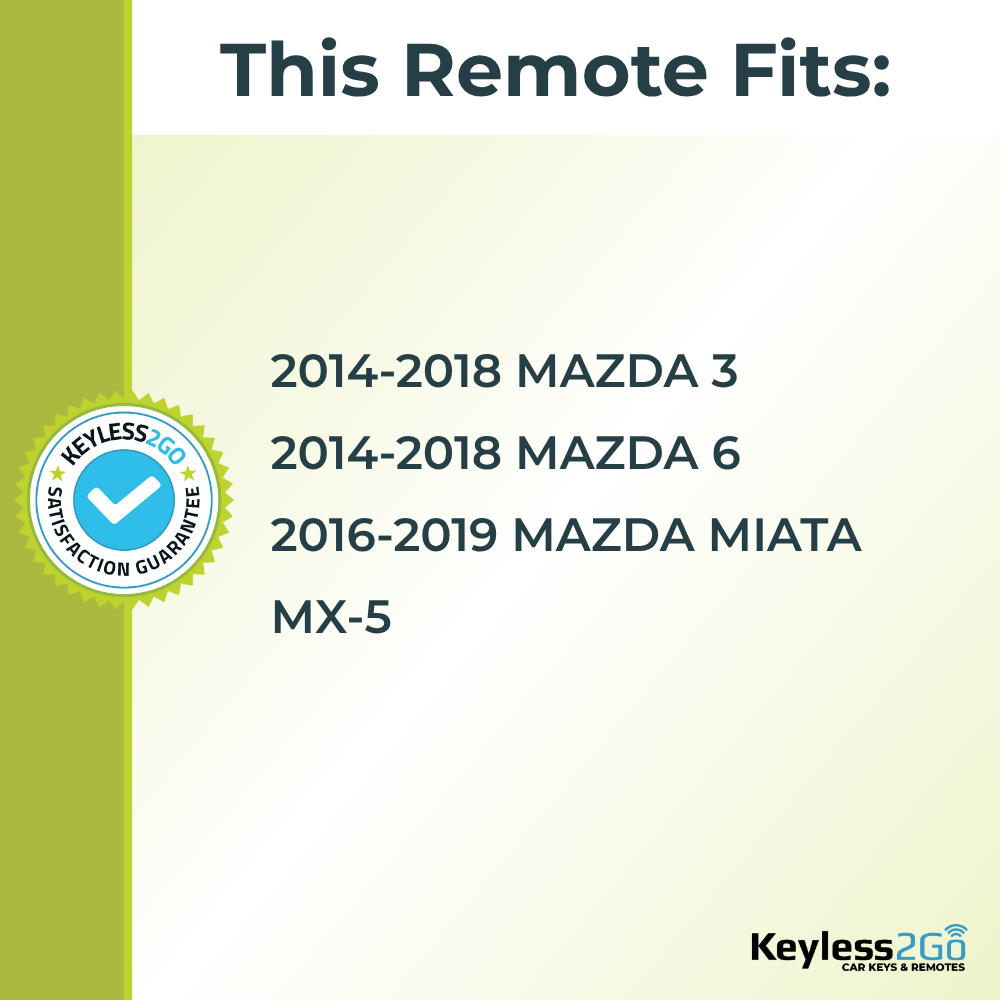 Keyless2Go 2014 - 2019 Mazda 4-Button Replacement Smart Keyless Entry Remote Proximity Key Fob WAZSKE13D01