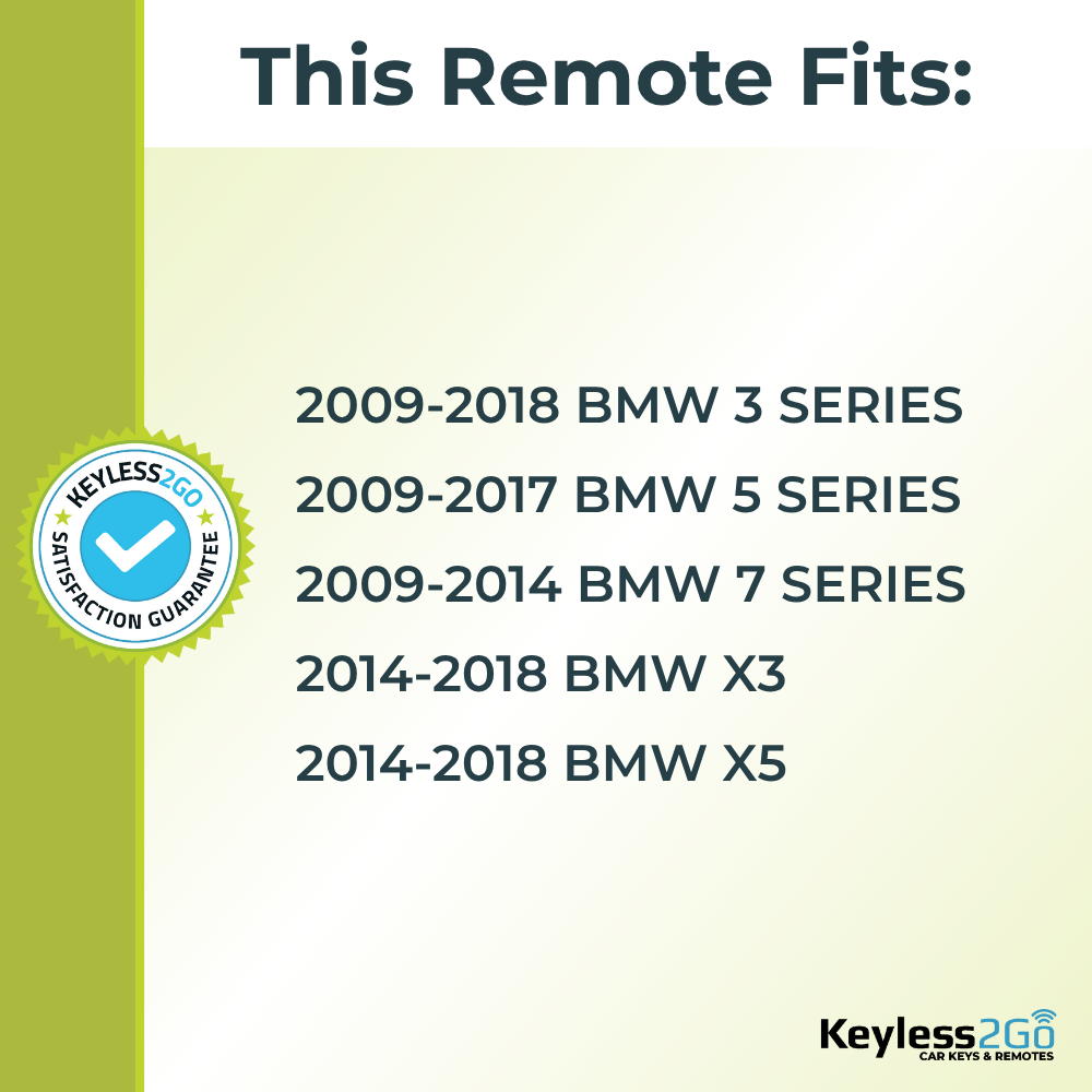 Keyless2Go 2009 - 2018 BMW 4-Button 433 MHz Replacement Smart Keyless Entry Remote Proximity Key Fob