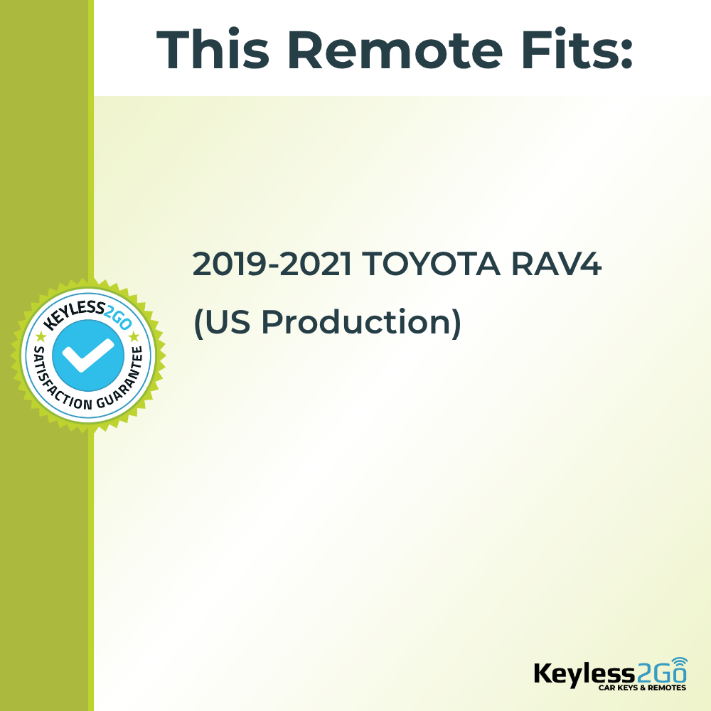 Keyless2Go 2020 Toyota RAV4 3-Button Replacement Smart Keyless Entry Remote Proximity Key Fob