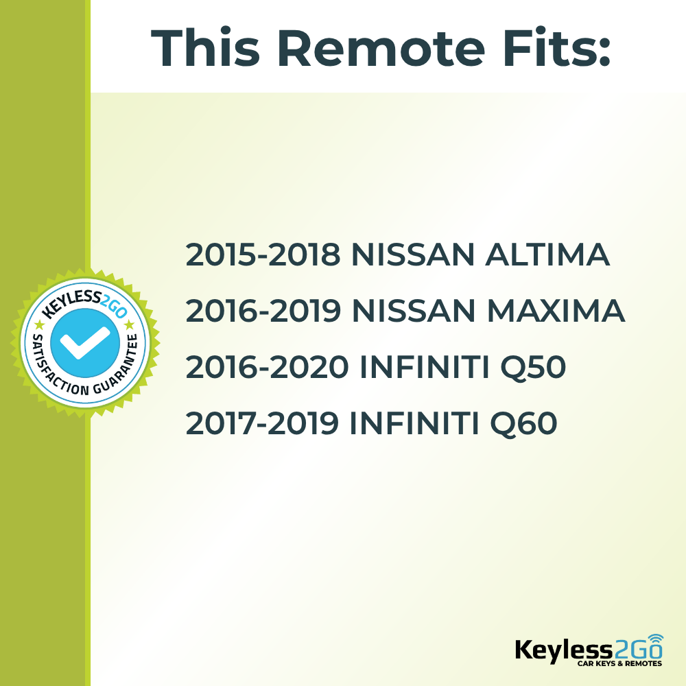 Keyless2Go 2015 - 2020 Infiniti Nissan 5-Button Replacement Smart Keyless Entry Remote Proximity Key Fob