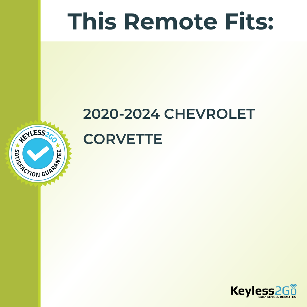 Keyless2Go 2020 - 2024 Chevrolet Corvette Replacement Smart Keyless Entry Remote Proximity Key Fob