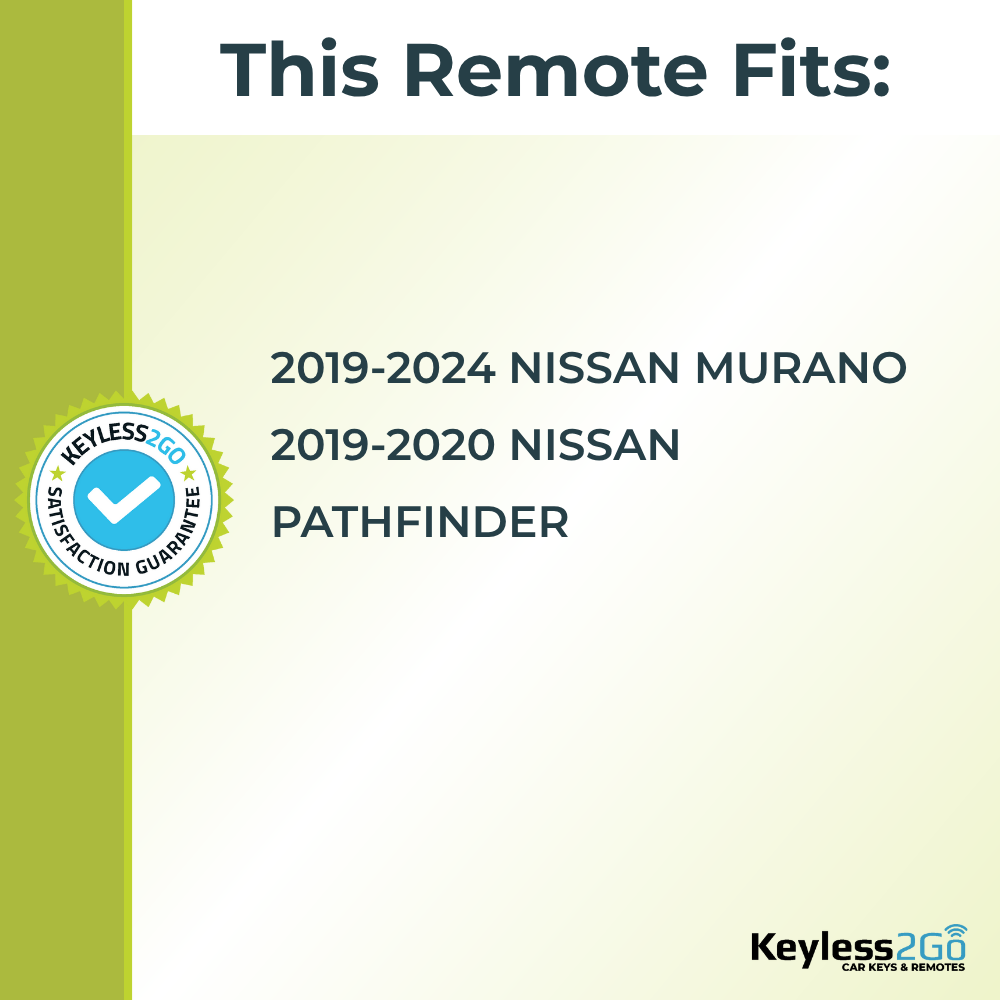Keyless2Go 2019 - 2024 Nissan Murano, Pathfinder 5-Button Replacement Smart Keyless Entry Remote Proximity Key Fob