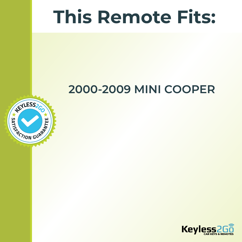 Keyless2Go 2000 - 2009 Mini Cooper Replacement Keyless Entry Remote Key Fob