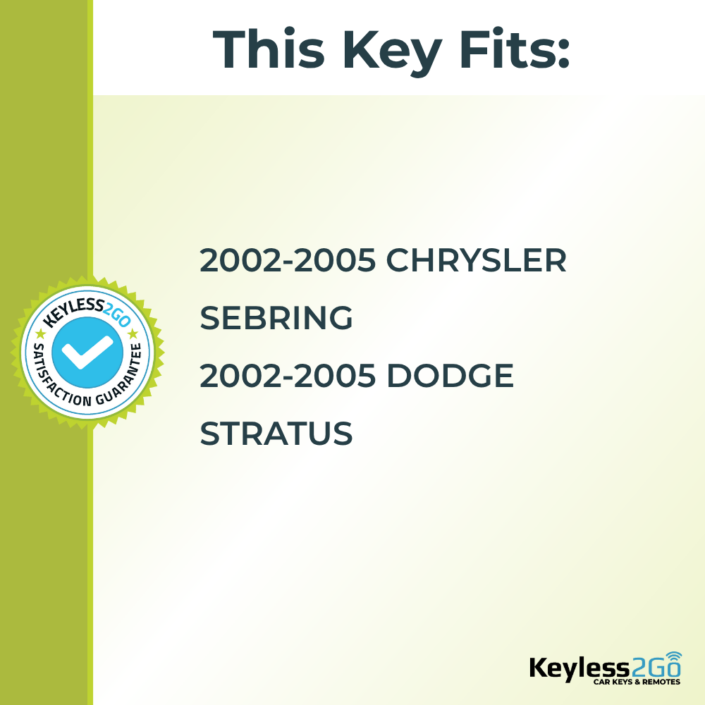 Keyless2Go Y165 Transponder Key 4D-61 for Chrysler Sebring and Stratus Coupe