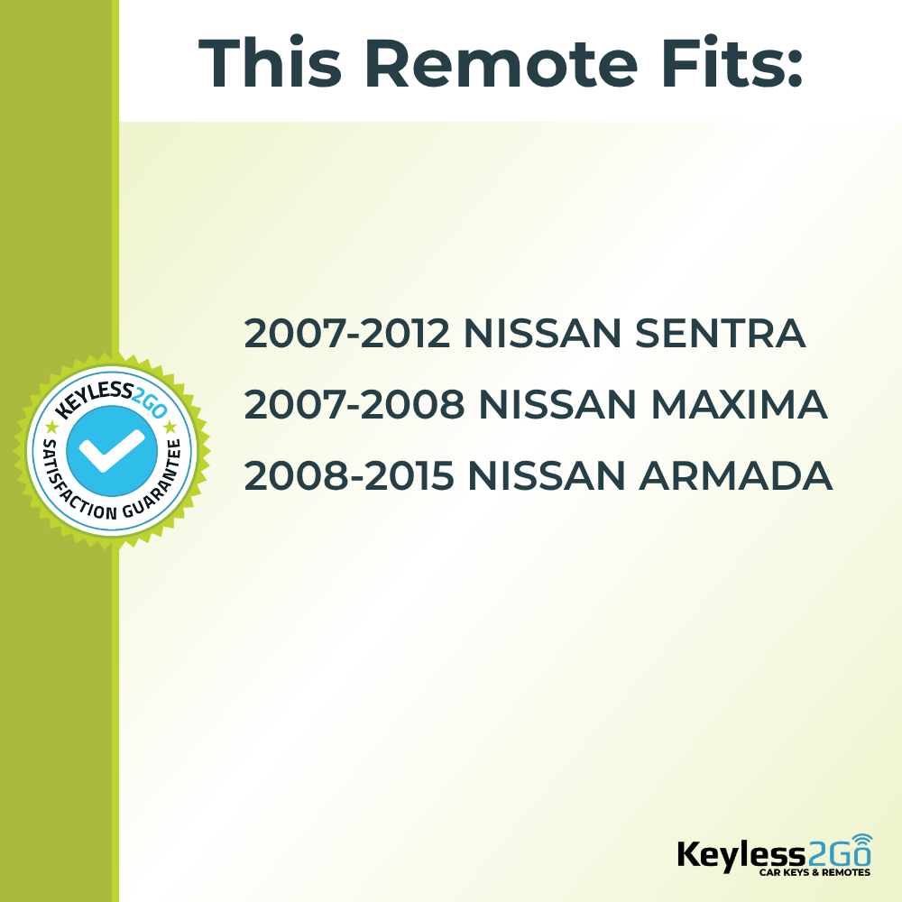 Keyless2Go 2007 - 2015 Nissan 4-Button Replacement Smart Keyless Entry Remote Proximity Key Fob