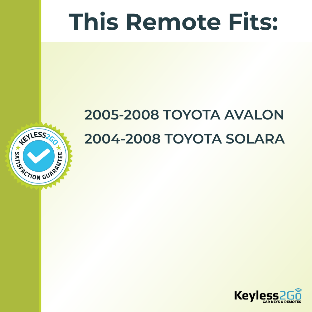 Keyless2Go 2004 - 2008 Toyota Avalon, Solara 4-Button Replacement Keyless Entry Remote Key Fob