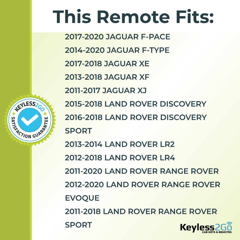 Keyless2Go 2011 - 2020 Jaguar Land Rover 5-Button Replacement Smart Keyless Entry Remote Proximity Key Fob
