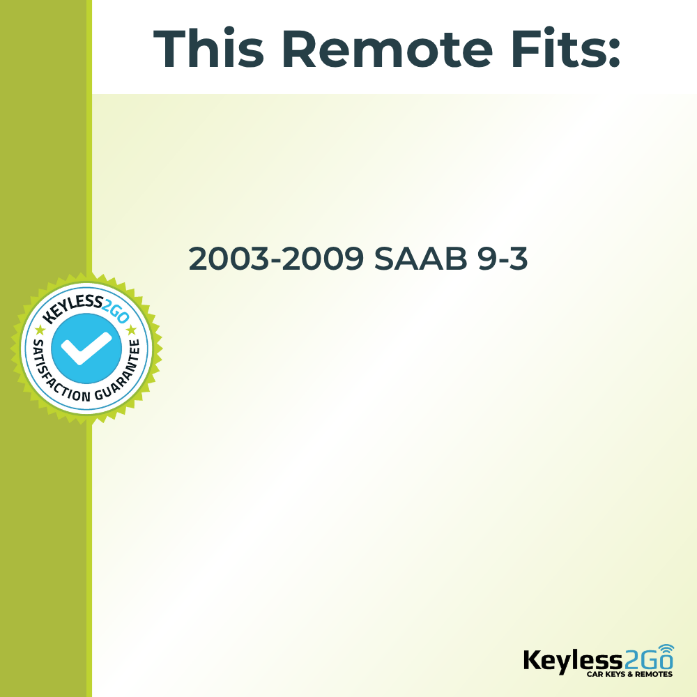 Keyless2Go 2003 - 2009 Saab 9-3 Replacement Smart Keyless Entry Remote Proximity Key Fob