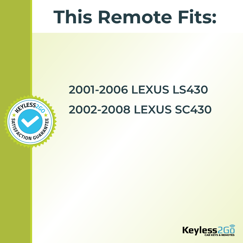 Keyless2Go 2001 - 2008 Lexus LS, SC Replacement Keyless Entry Remote Key Fob
