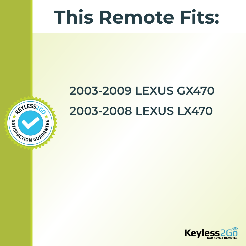 Keyless2Go 2003 - 2009 Lexus GX, LX Replacement Keyless Entry Remote Key Fob