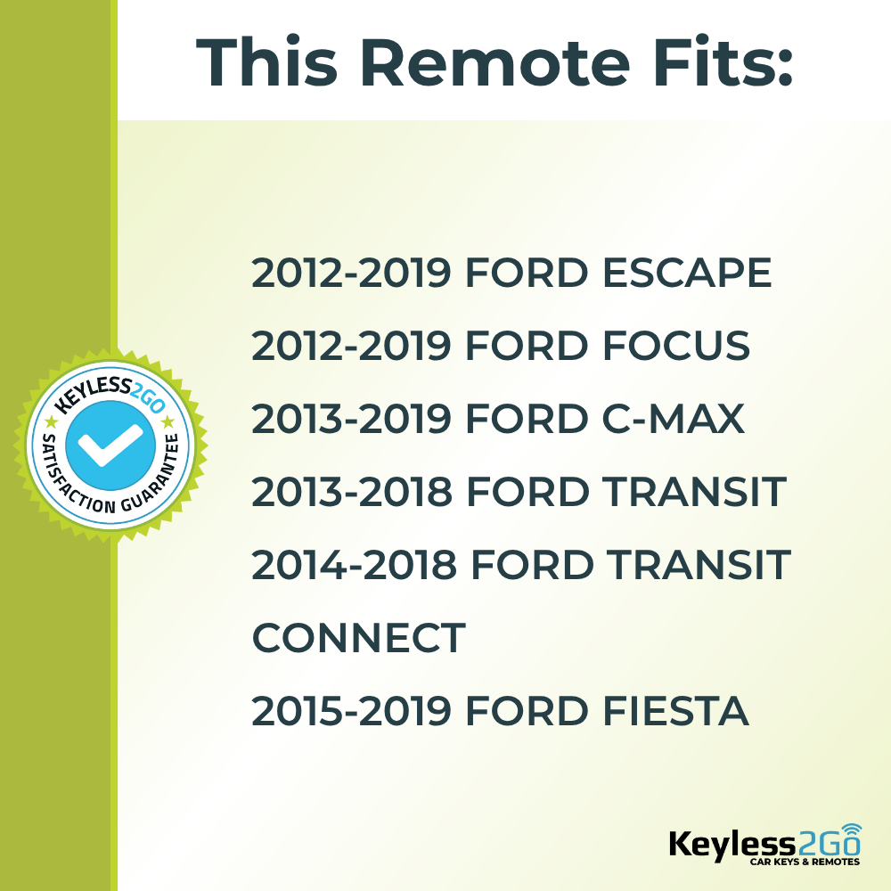 2012 - 2019 Ford 4-Button Replacement Keyless Entry Remote Key Fob by Keyless2Go