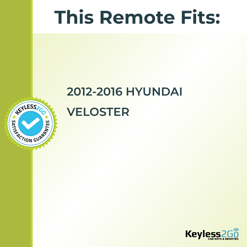 Keyless2Go 2012 - 2016 Hyundai Veloster 4-Button Replacement Keyless Entry Remote Key Fob