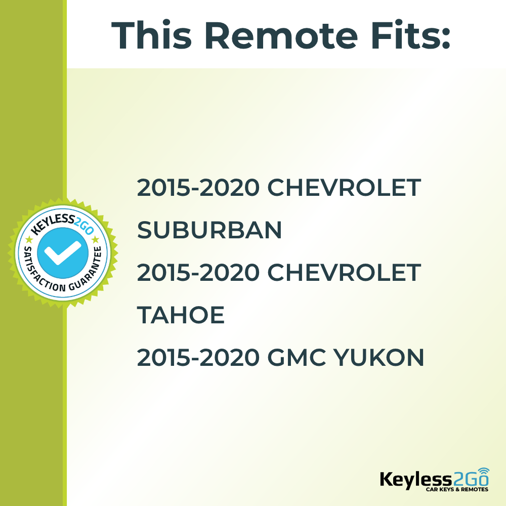 Keyless2Go 2015 - 2020 Chevrolet GMC 6-Button Replacement Smart Keyless Entry Remote Proximity Key Fob