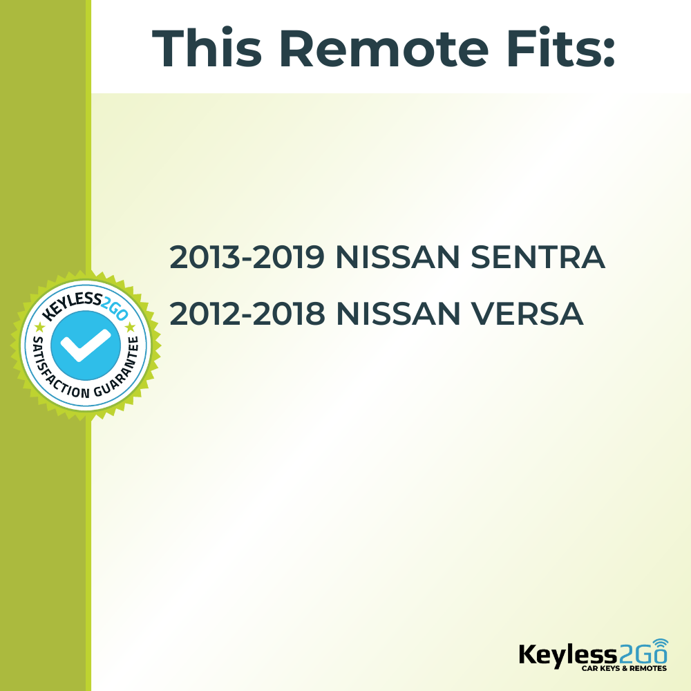 Keyless2Go 2012 - 2019 Nissan Sentra, Versa Replacement Smart Keyless Entry Remote Proximity Key Fob