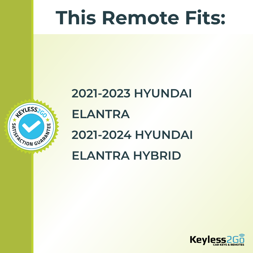 Keyless2Go 2021, 2022, 2023, 2024 Hyundai Elantra Replacement Smart Remote Proximity Key Fob