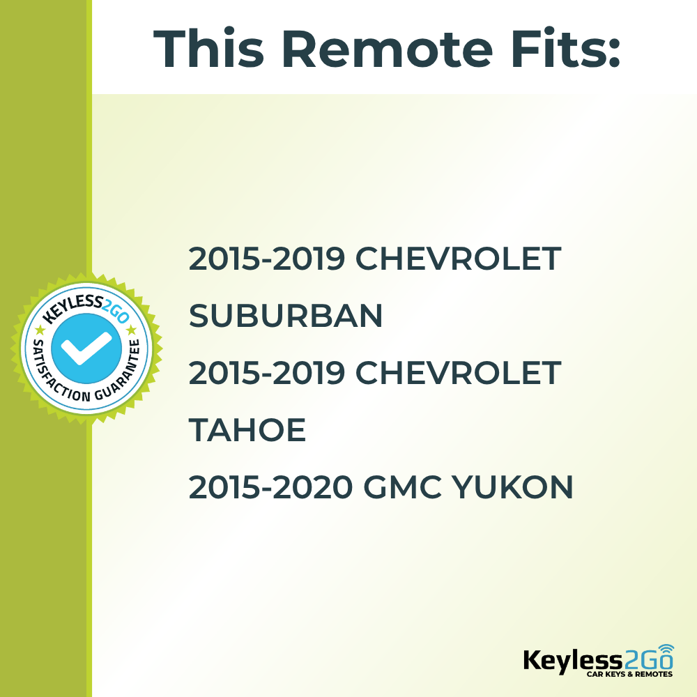Keyless2Go 2015 - 2020 Chevrolet GMC 6-Button Replacement Keyless Entry Remote Key Fob
