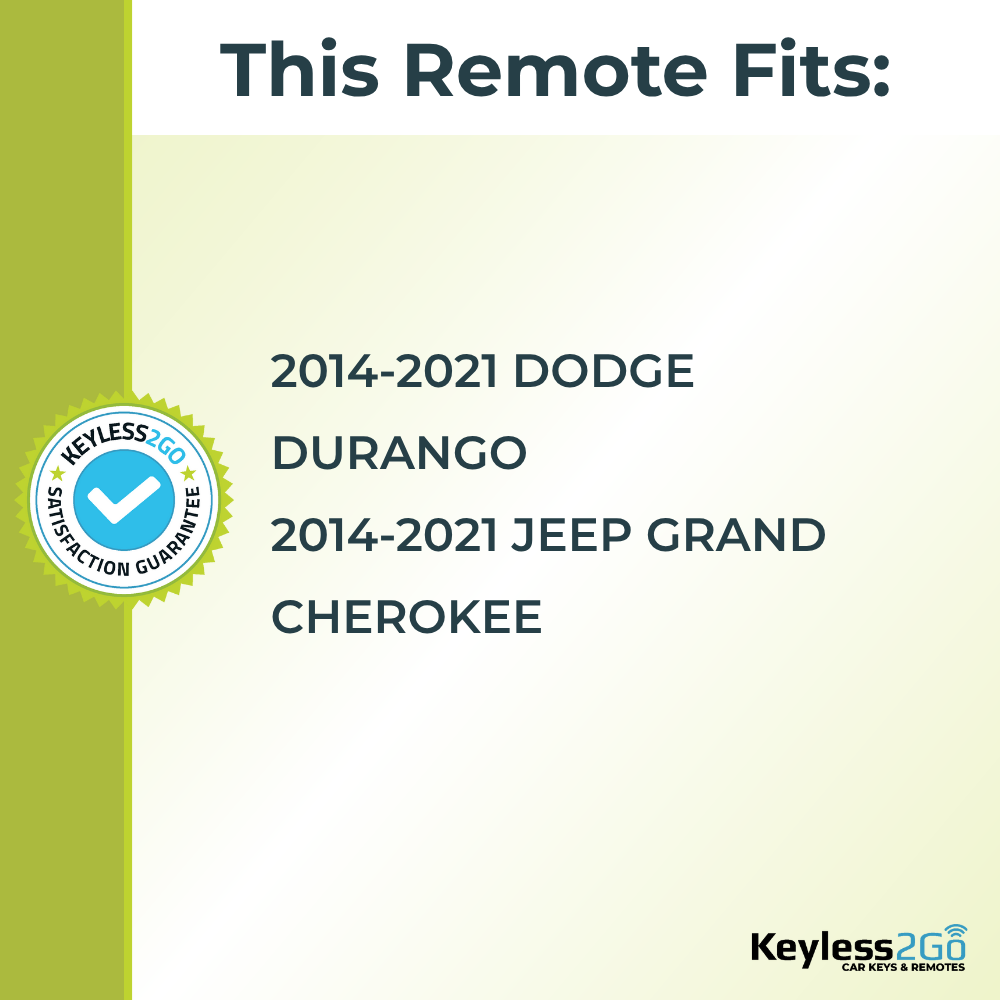 Keyless2Go 2014 - 2021 Dodge Jeep 4-Button Replacement Smart Keyless Entry Remote Proximity Key Fob