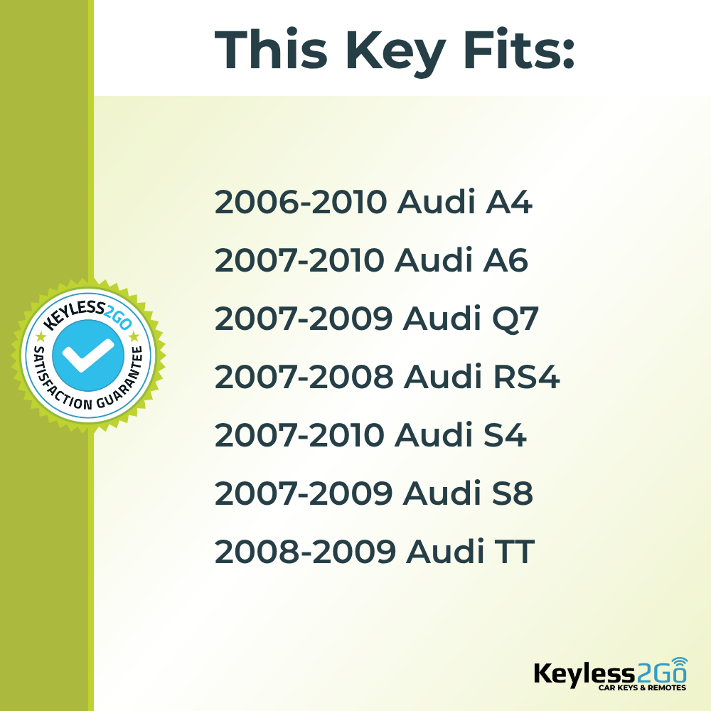Keyless2Go Audi HU66T24 Transponder Key, Megamos ID 48
