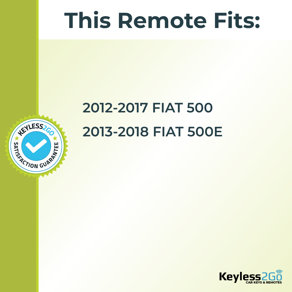 Keyless2Go 2012 - 2018 Fiat 500 Replacement Keyless Entry Remote Key Fob