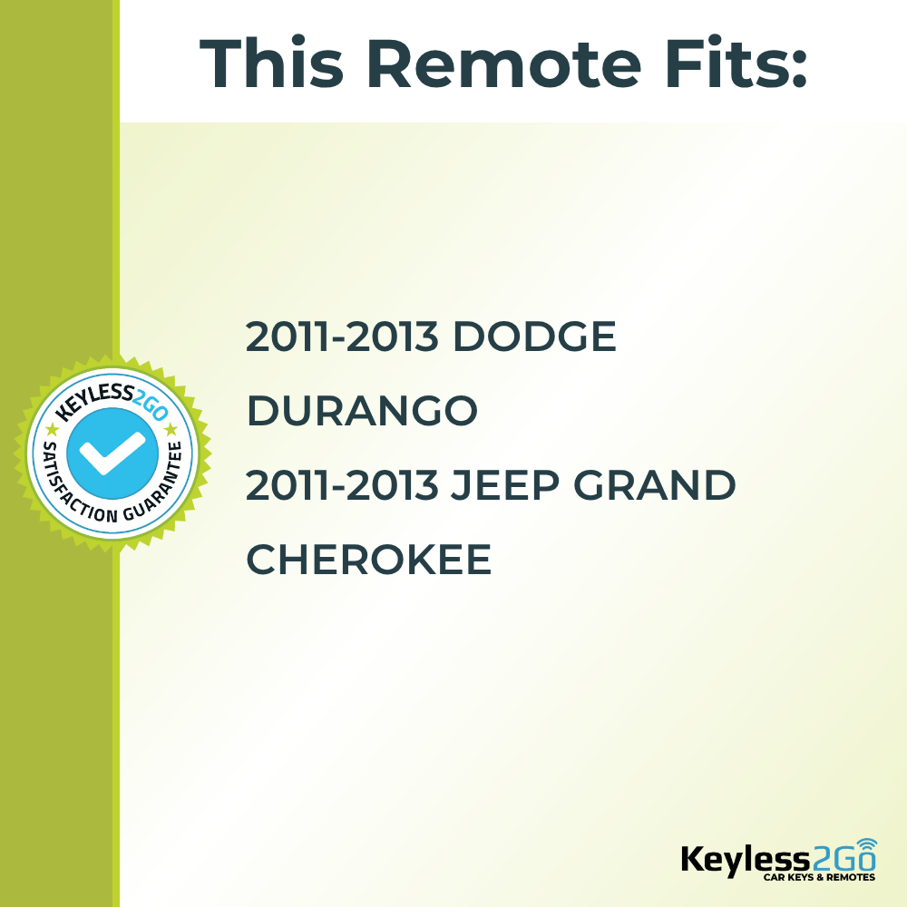 Keyless2Go 2011 - 2013 Dodge Jeep 5-Button Replacement Smart Keyless Entry Remote Proximity Key Fob