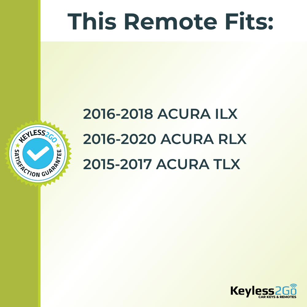 Keyless2Go 2015 - 2020 Acura ILX, RLX, TLX 4-Button Replacement Smart Keyless Entry Remote Proximity Key Fob - Driver 2