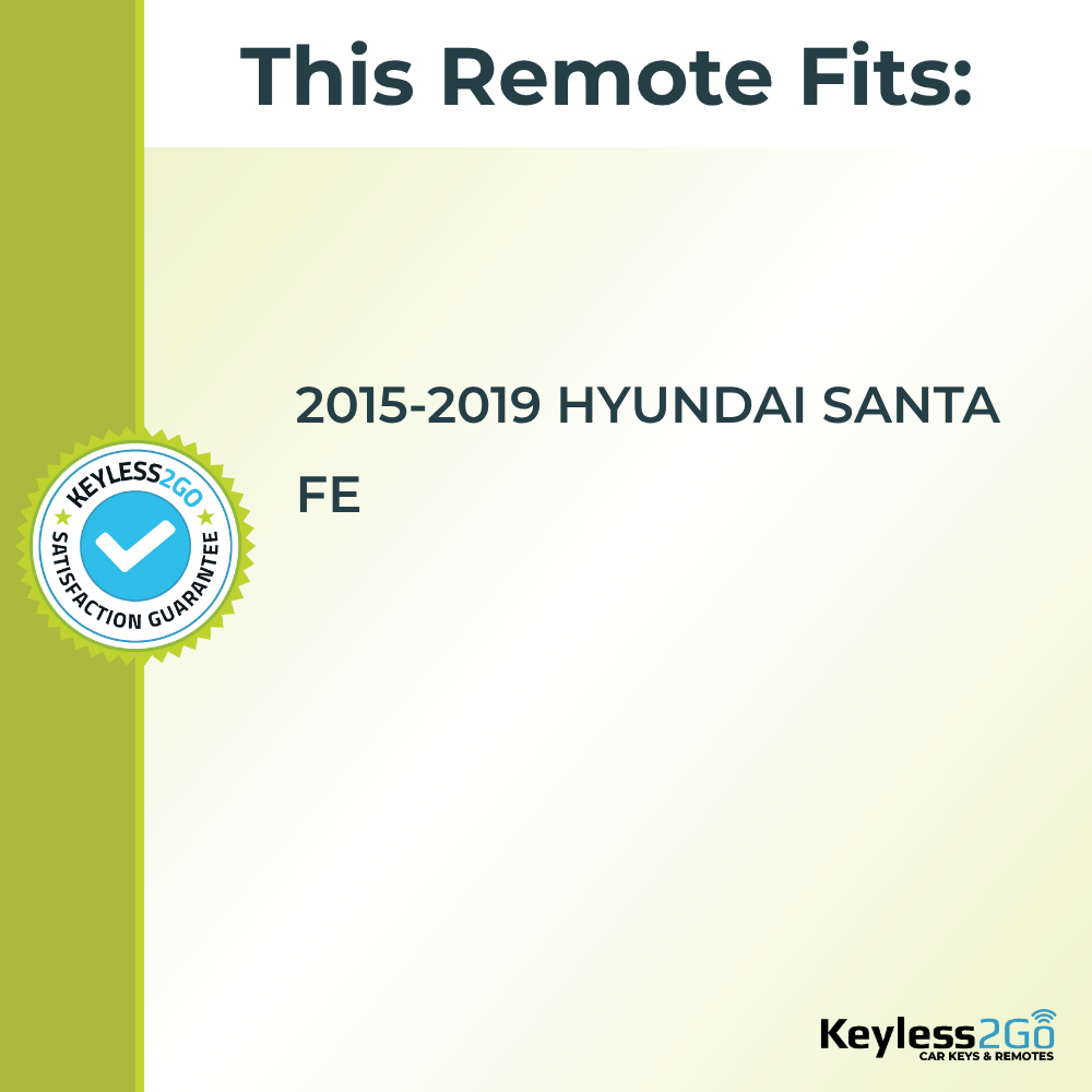 Keyless2Go 2015 - 2019 Hyundai Santa Fe 4-Button Replacement Smart Keyless Entry Remote Proximity Key Fob