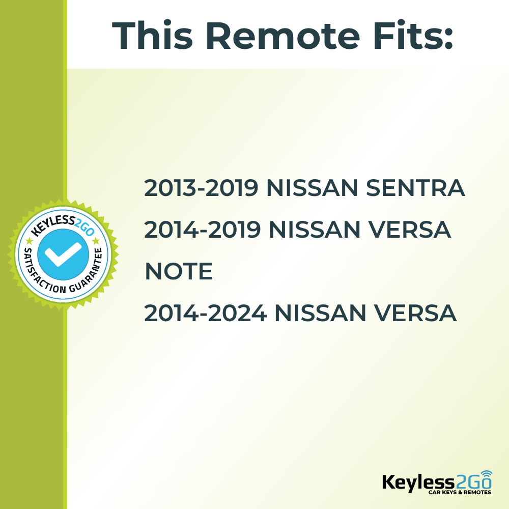 Keyless2Go 2013 - 2024 Nissan 4-Button Replacement Keyless Entry Remote Key Fob