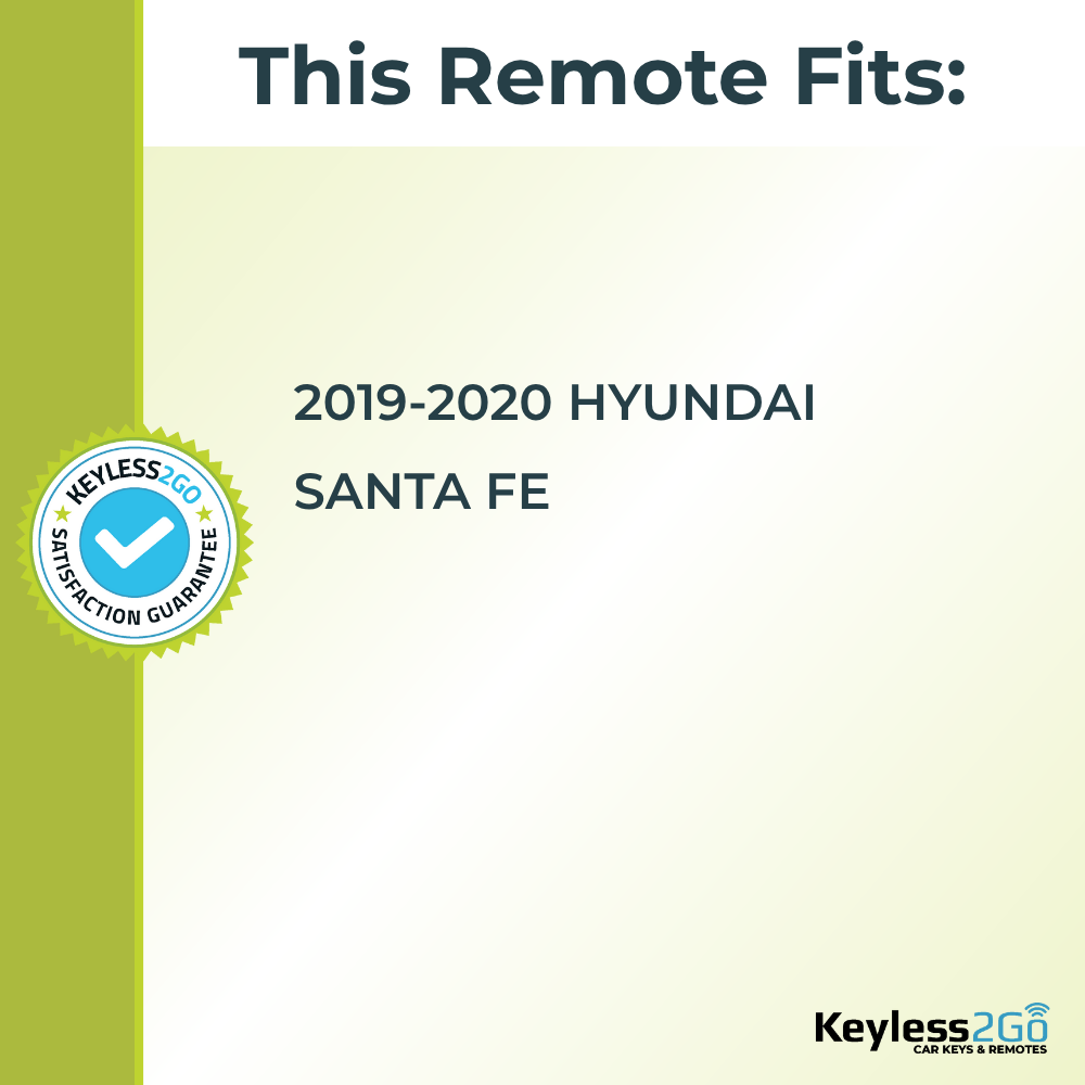 Keyless2Go 2019 - 2020 Hyundai Santa Fe 4-Button Replacement Smart Keyless Entry Remote Proximity Key Fob