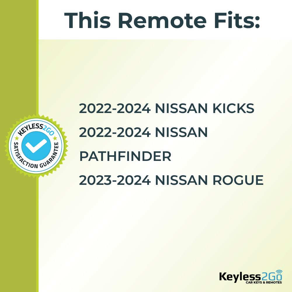 Keyless2Go 2022 - 2024 Nissan 4-Button Replacement Smart Keyless Entry Remote Proximity Key Fob