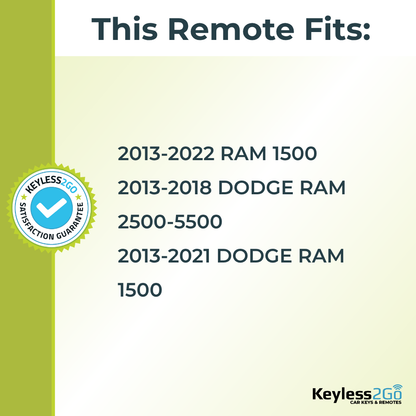 Keyless2Go 2013 - 2022 Dodge RAM 3-Button Replacement Keyless Entry Remote Key Fob