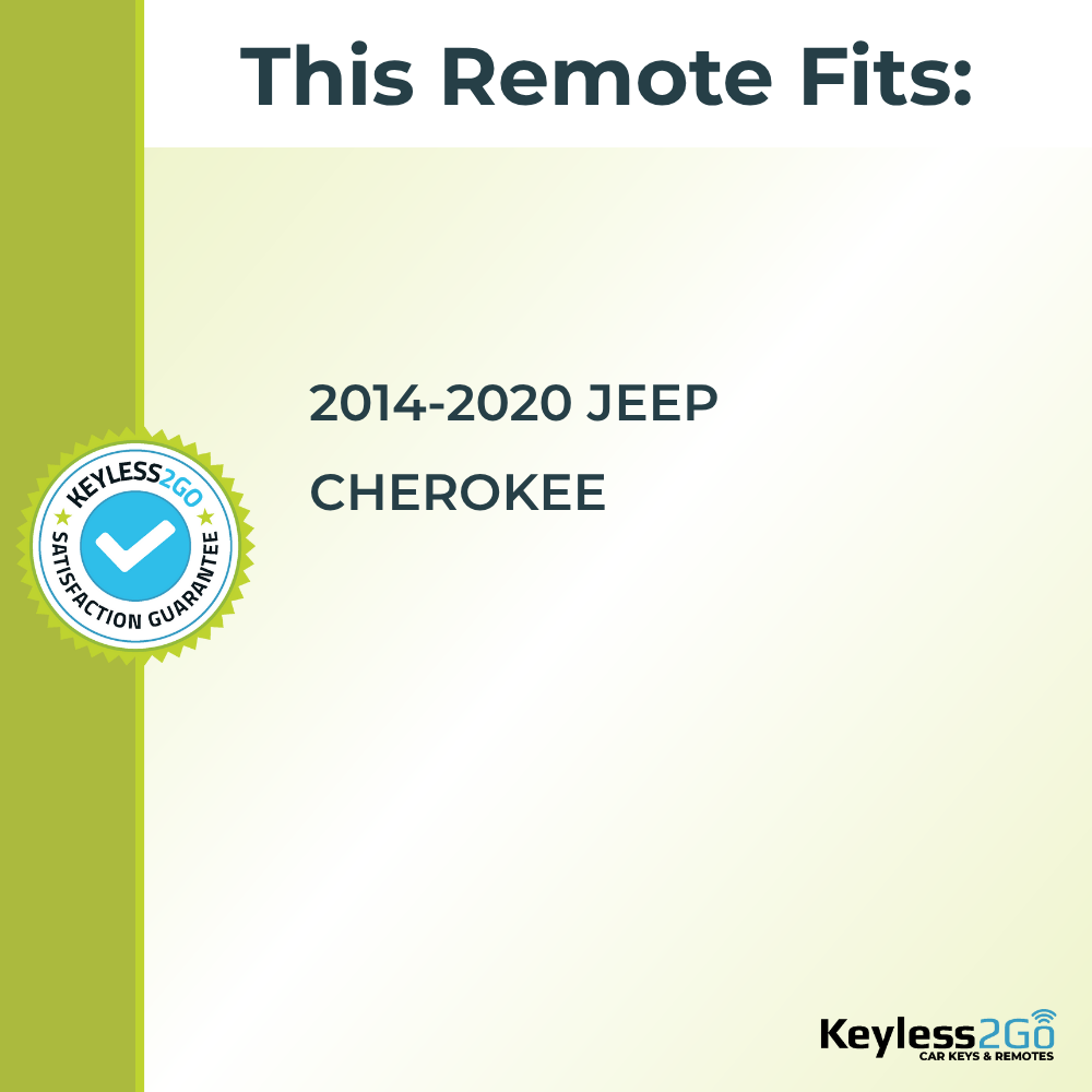 Keyless2Go 2014 - 2020 Jeep Cherokee 3-Button Replacement Keyless Entry Remote Key Fob