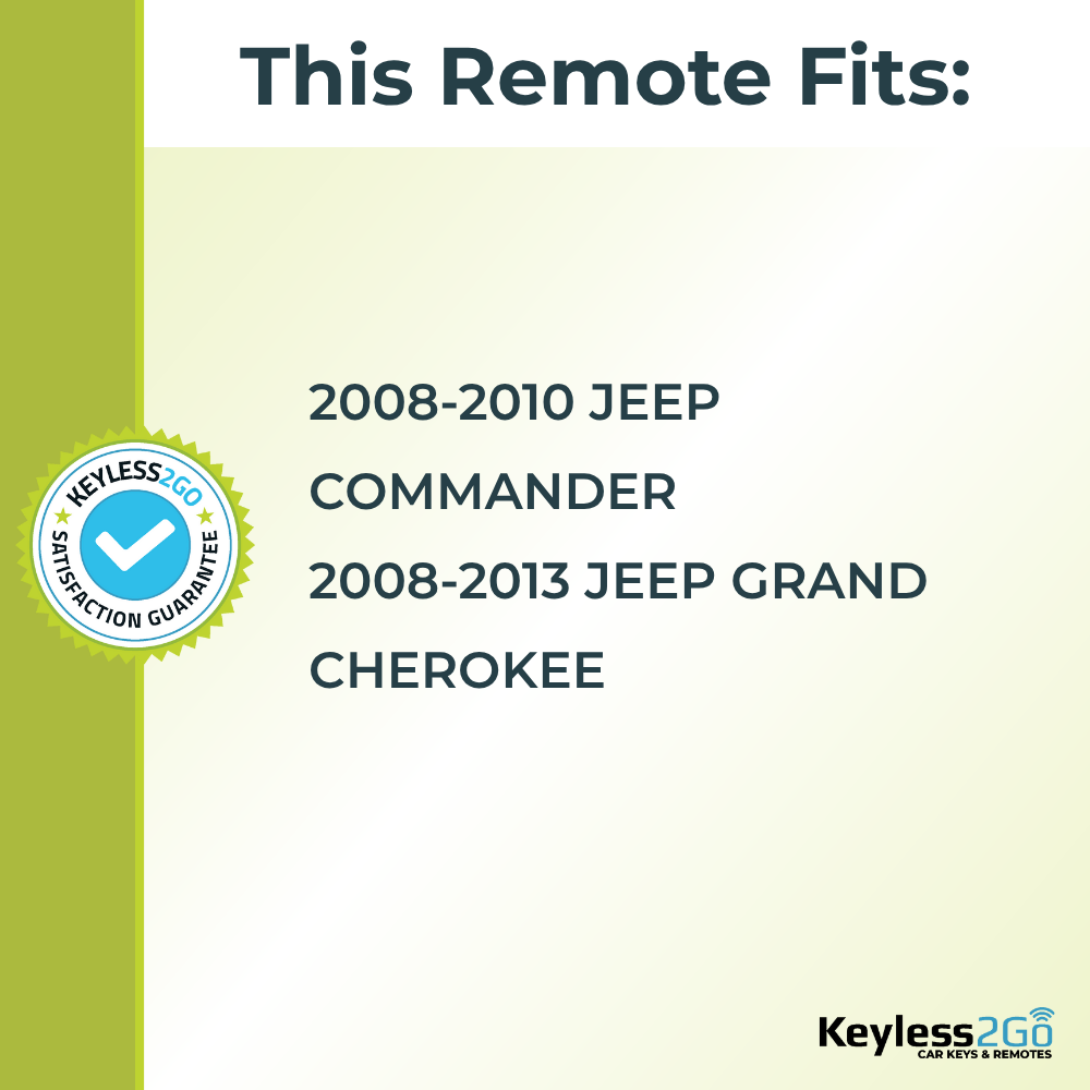 Keyless2Go 2008 - 2013 Jeep Commander, Grand Cherokee 5-Button Replacement Keyless Entry Remote Key Fob