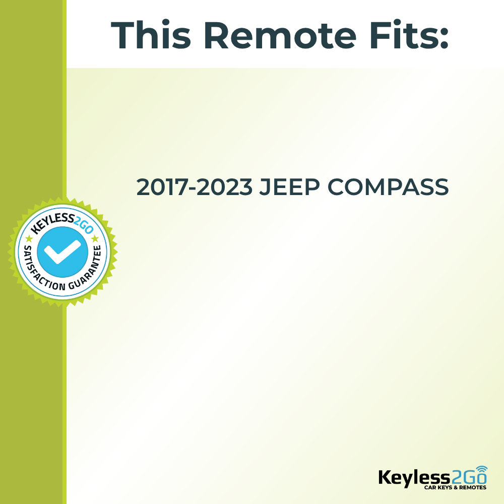 Keyless2Go 2017 - 2023 Jeep Compass Replacement Smart Keyless Entry Remote Proximity Key Fob