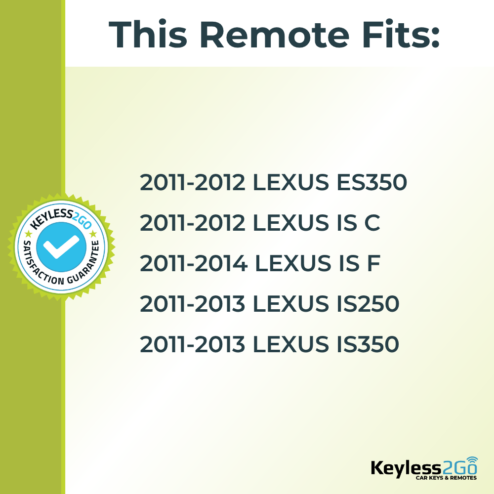 Keyless2Go 2011, 2012, 2013, 2014 Lexus Replacement Smart Keyless Entry Remote Proximity Key Fob