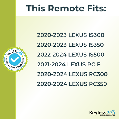 Keyless2Go 2020 - 2024 Lexus IS, RC Replacement Smart Remote Proximity Key Fob