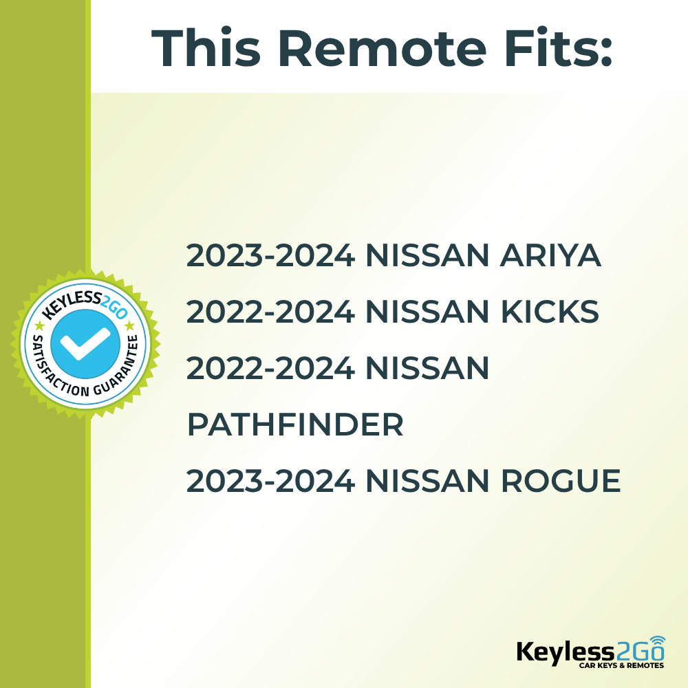 Keyless2Go 2022, 2023, 2024 Nissan 3-Button Replacement Smart Keyless Entry Remote Proximity Key Fob