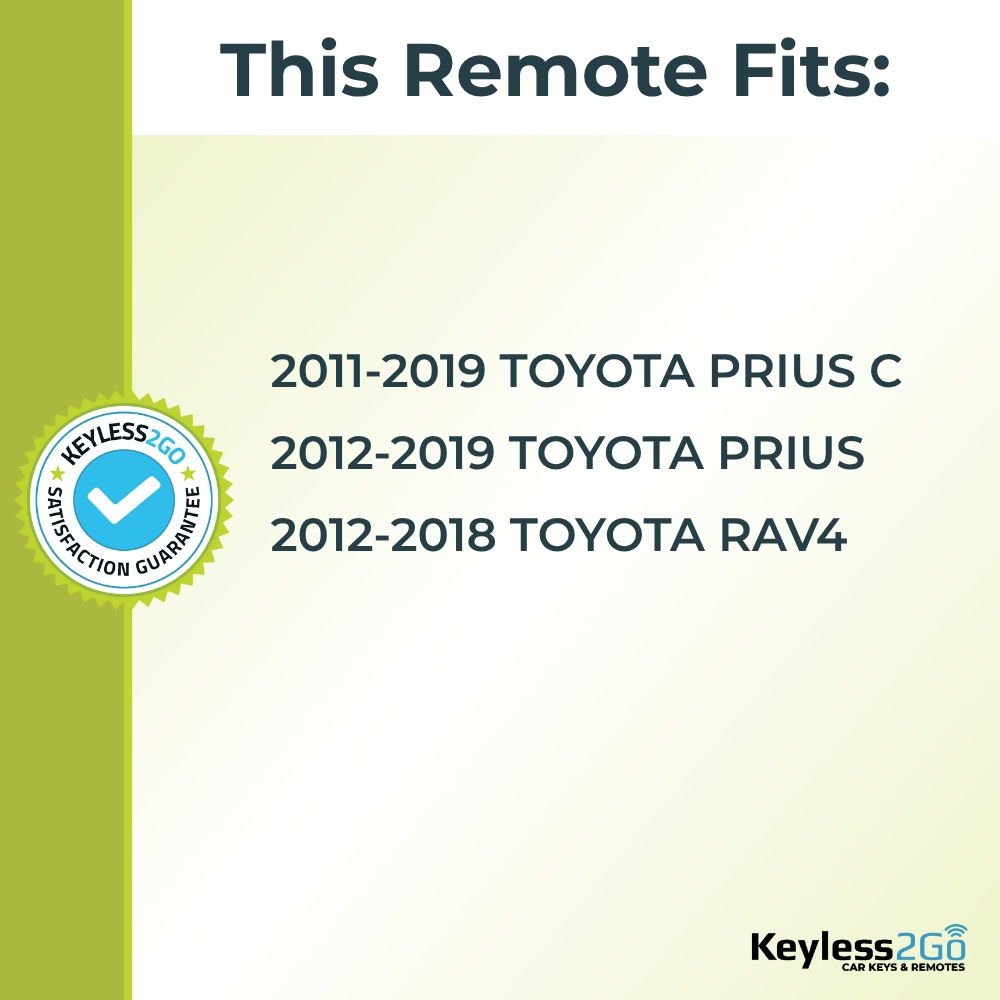 Keyless2Go 2011 - 2019 Toyota 3-Button Replacement Smart Keyless Entry Remote Proximity Key Fob