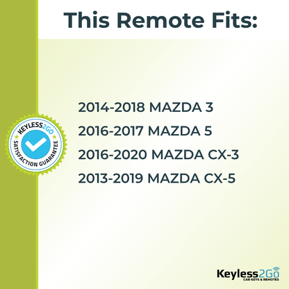 Keyless2Go 2013 - 2020 Mazda 3-Button Replacement Smart Keyless Entry Remote Proximity Key Fob
