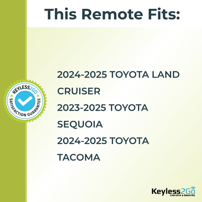 Keyless2Go 2023, 2024, 2025 Toyota 3-Button Replacement Smart Remote Proximity Key Fob