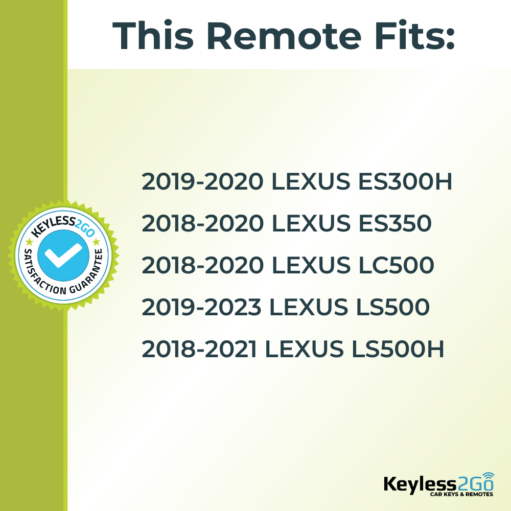 Keyless2Go 2018 - 2023 Lexus ES, LC, LS Replacement Smart Keyless Entr