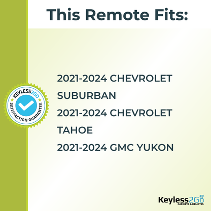 Keyless2Go 2021, 2022, 2023, 2024 Chevrolet GMC 6-Button Replacement Smart Keyless Entry Remote Proximity Key Fob