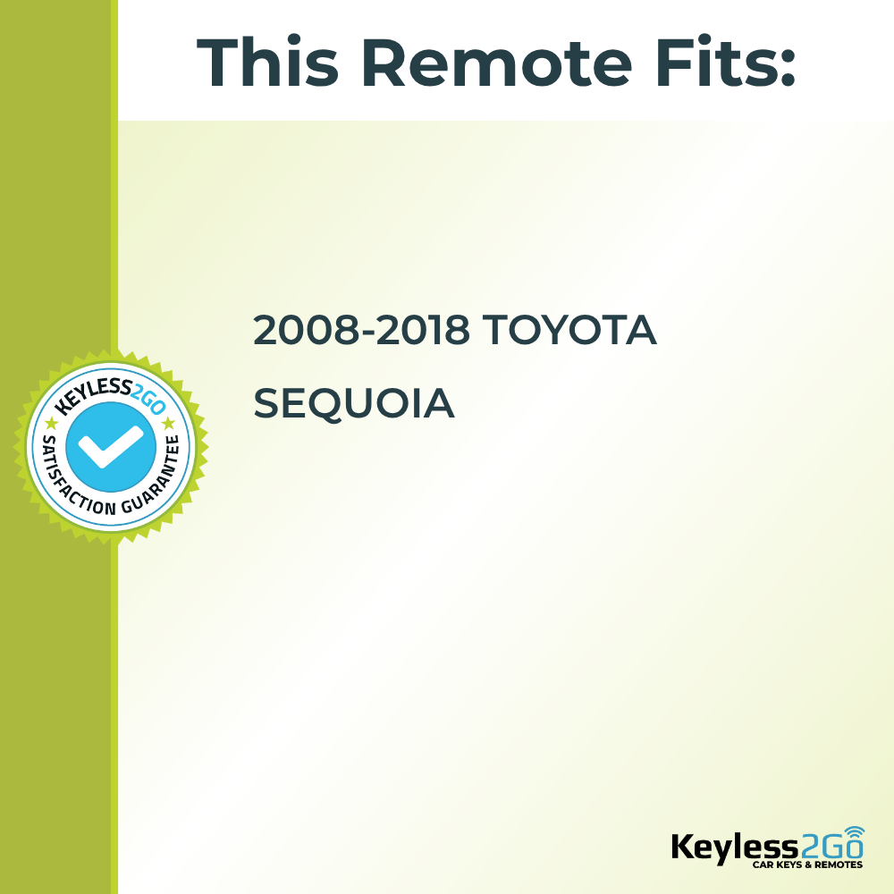 Keyless2Go 2008 - 2018 Toyota Sequoia 4-Button Replacement Keyless Entry Remote Key Fob