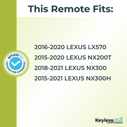 Keyless2Go 2015 - 2021 Lexus LX, NX Replacement Smart Keyless Entry Remote Proximity Key Fob