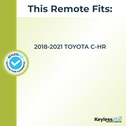 Keyless2Go 2018 - 2021 Toyota C-HR 3-Button Replacement Smart Keyless Entry Remote Proximity Key Fob