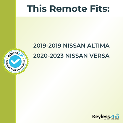 Keyless2Go 2019 - 2023 Nissan Altima, Versa 4-Button Replacement Smart Keyless Entry Remote Proximity Key Fob