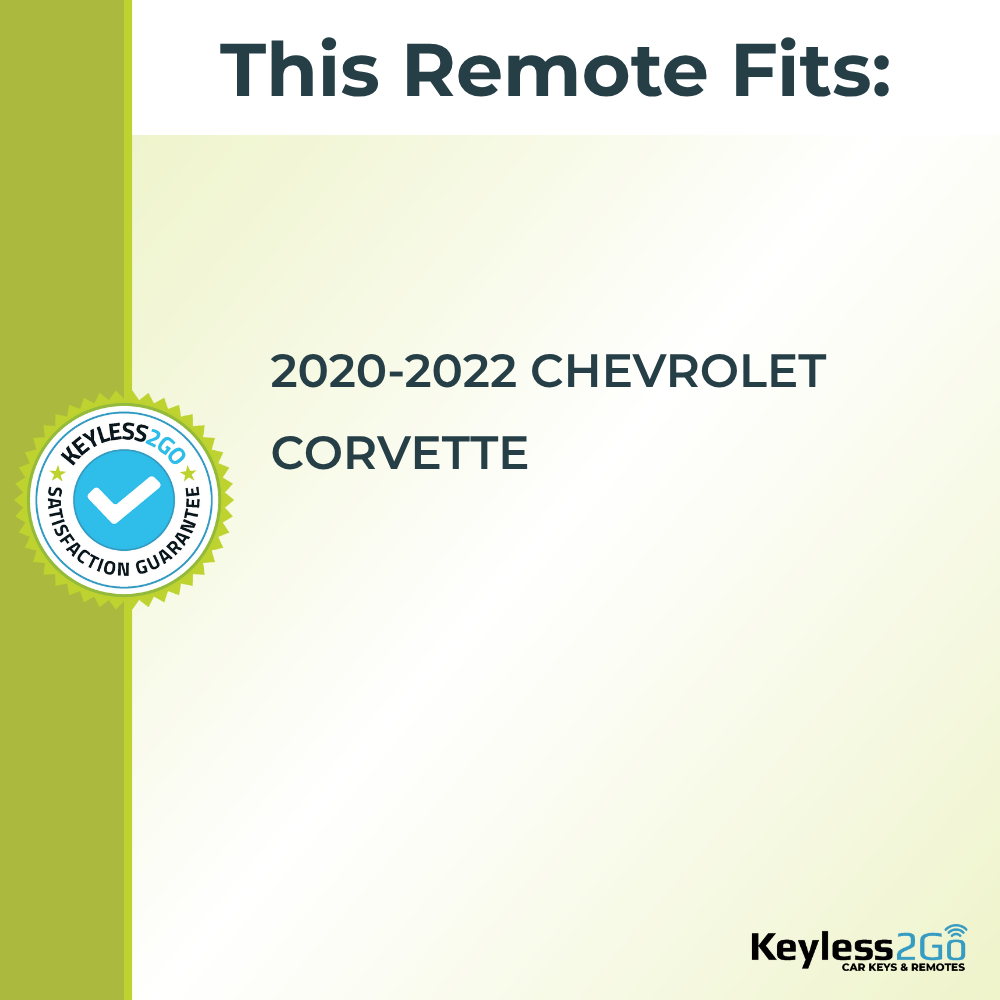 Keyless2Go 2020 - 2022 Chevrolet Corvette Convertible Replacement Smart Keyless Entry Remote Proximity Key Fob