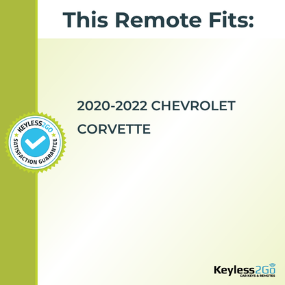 Keyless2Go 2020 - 2022 Chevrolet Corvette Convertible Replacement Smart Keyless Entry Remote Proximity Key Fob